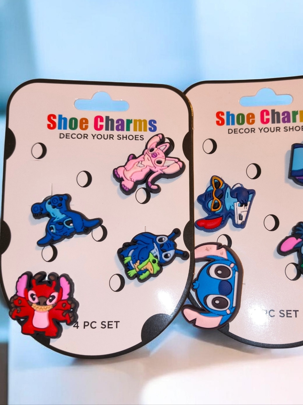 ⭐Trade In Progress⭐Cute Stitch Shoe Charms Blue, Pink, Red
